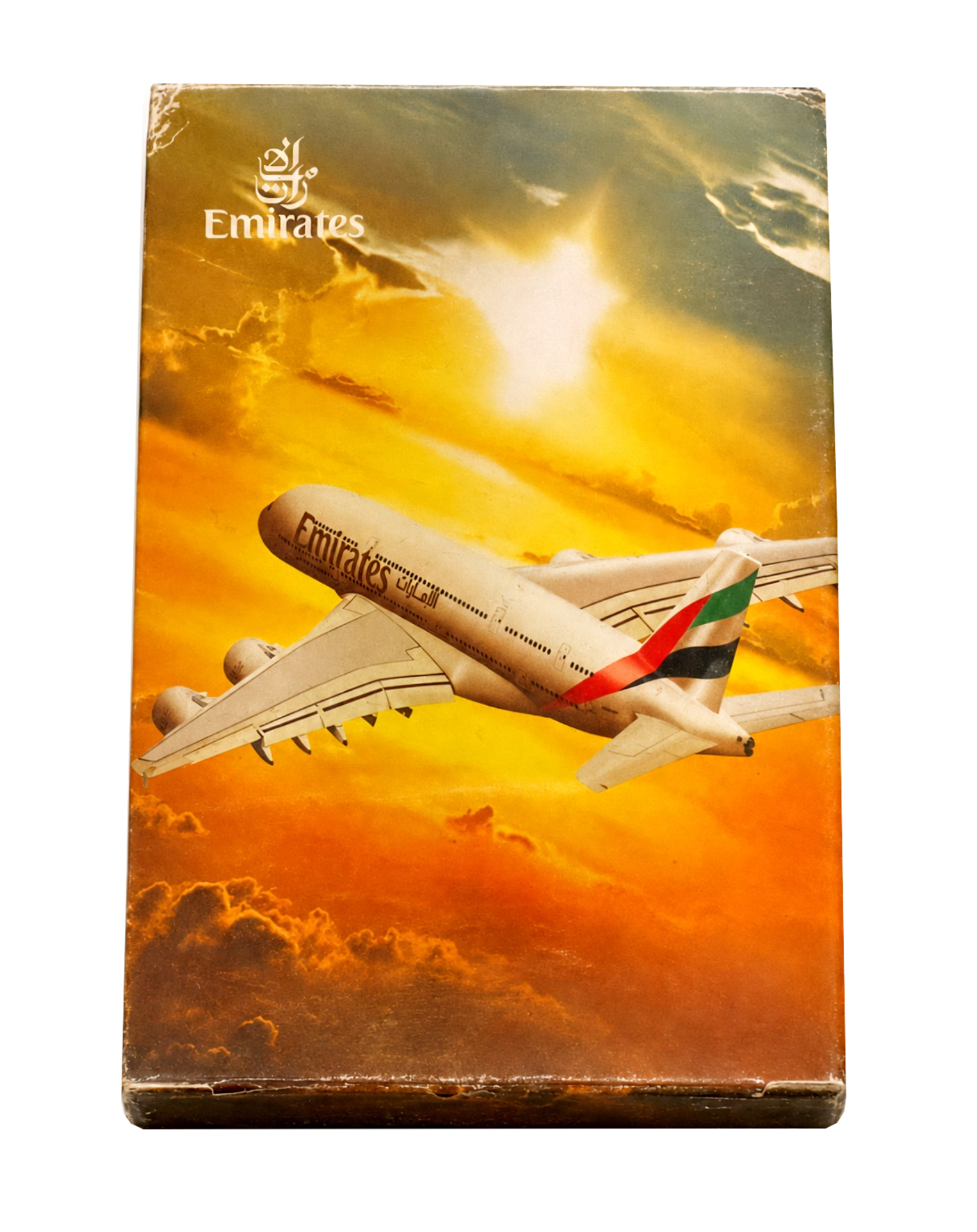 علبة الإمارات — إيرباص A380 عند الغروب